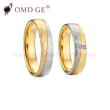 Special Uneven Finish Couple Ring Silver Gold 2 Color Plating Fashion Accessories Engagement Ring